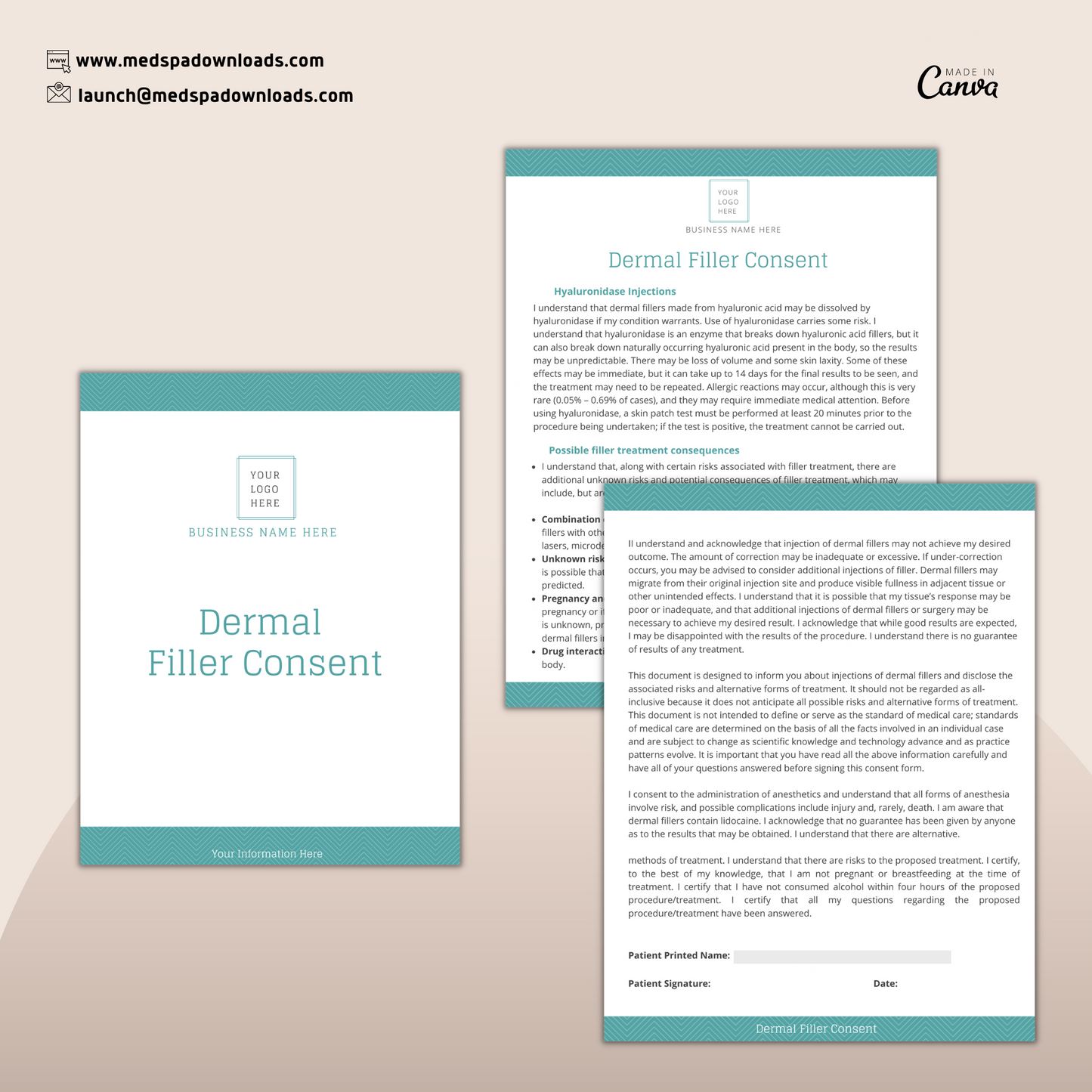 Injectables Forms Bundle Canva Templates