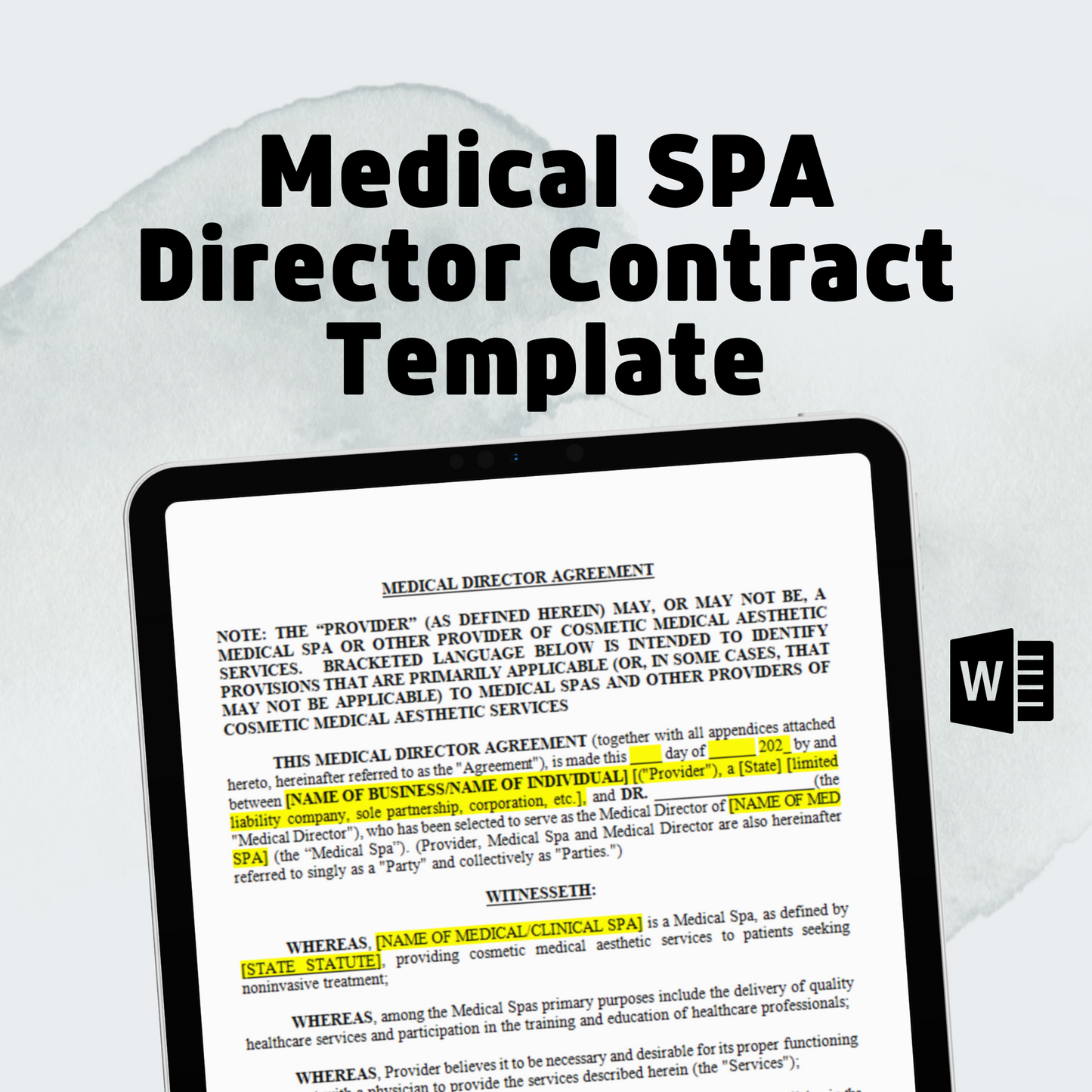 Medical SPA Director Contract Template