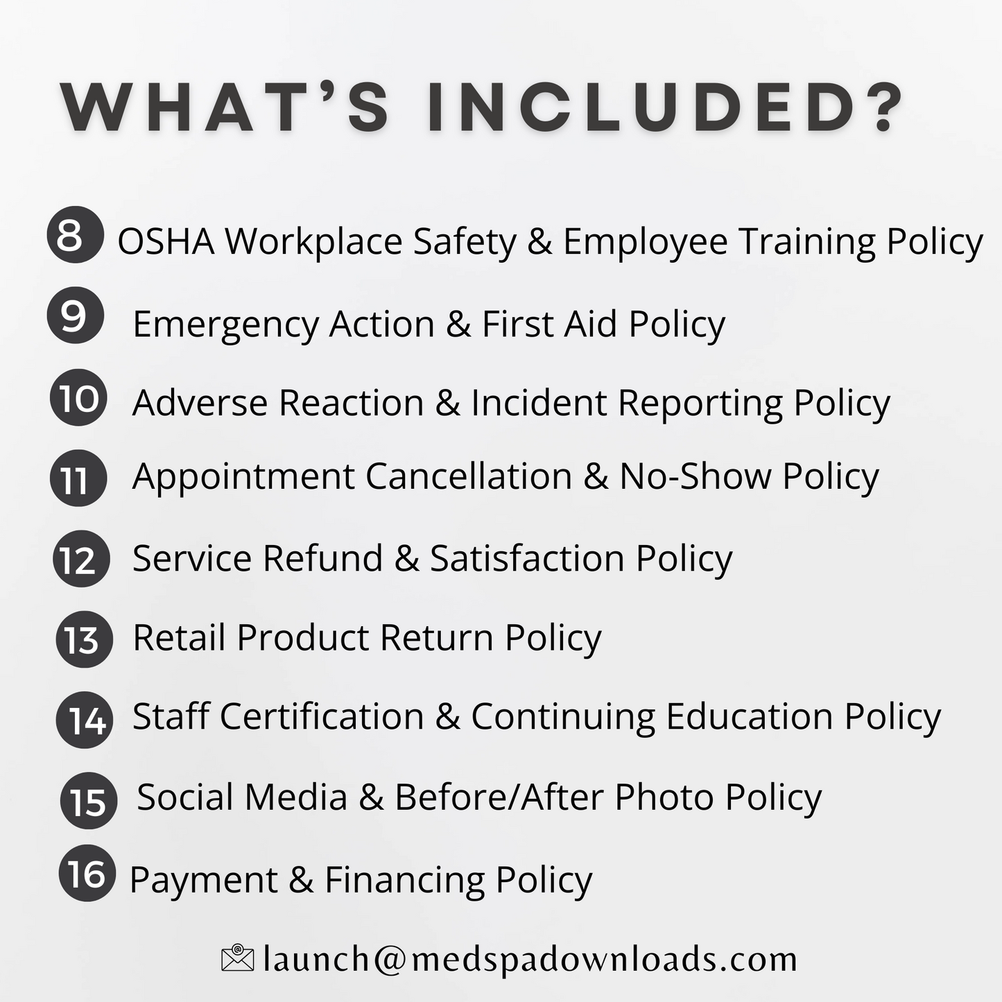 Medical Spa Policy & Procedure Bundle HIPAA, OSHA, and industry standards