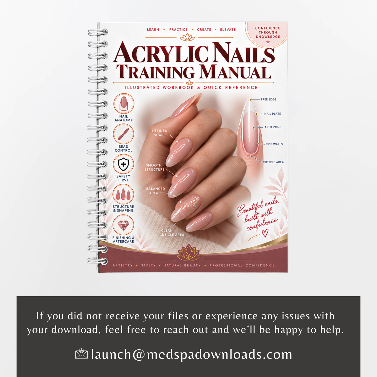 Acrylic Nails Training Manual , Illustrated Nail Tech Workbook (Printable PDF)