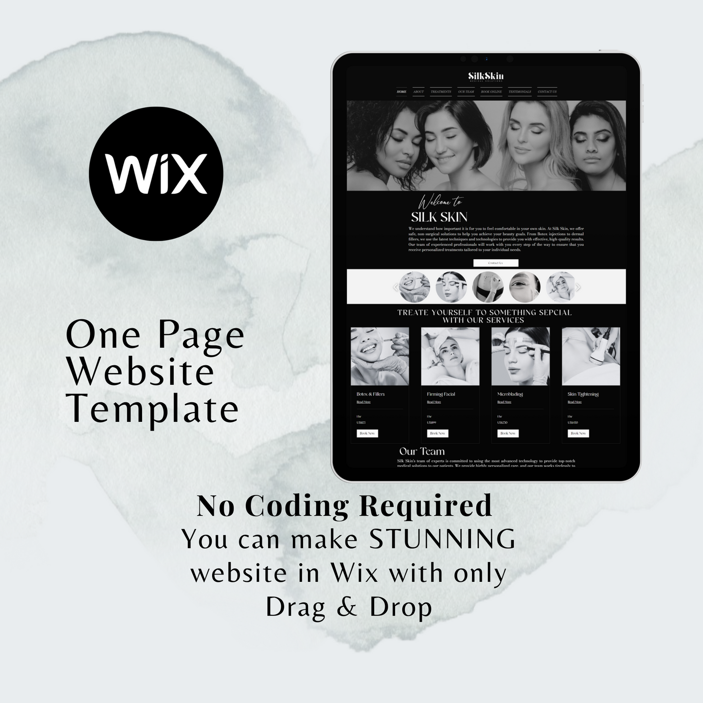 Clinical Spa Wix One Page Website Templates