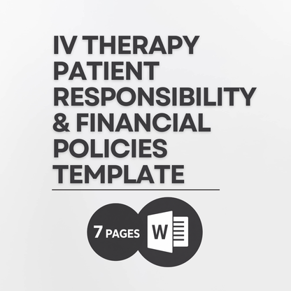 IV Therapy Patient Responsibility & Financial Policies Template | Editable Microsoft Word IV Hydration Payment Policy Form