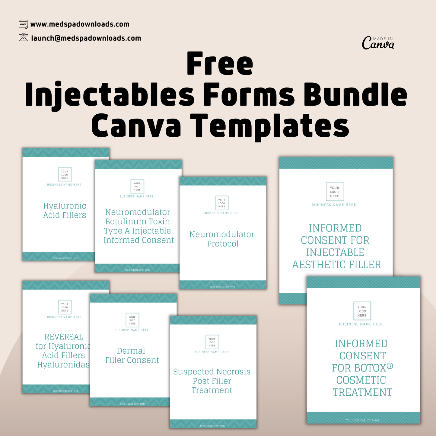 Injectables Forms Bundle Canva Templates