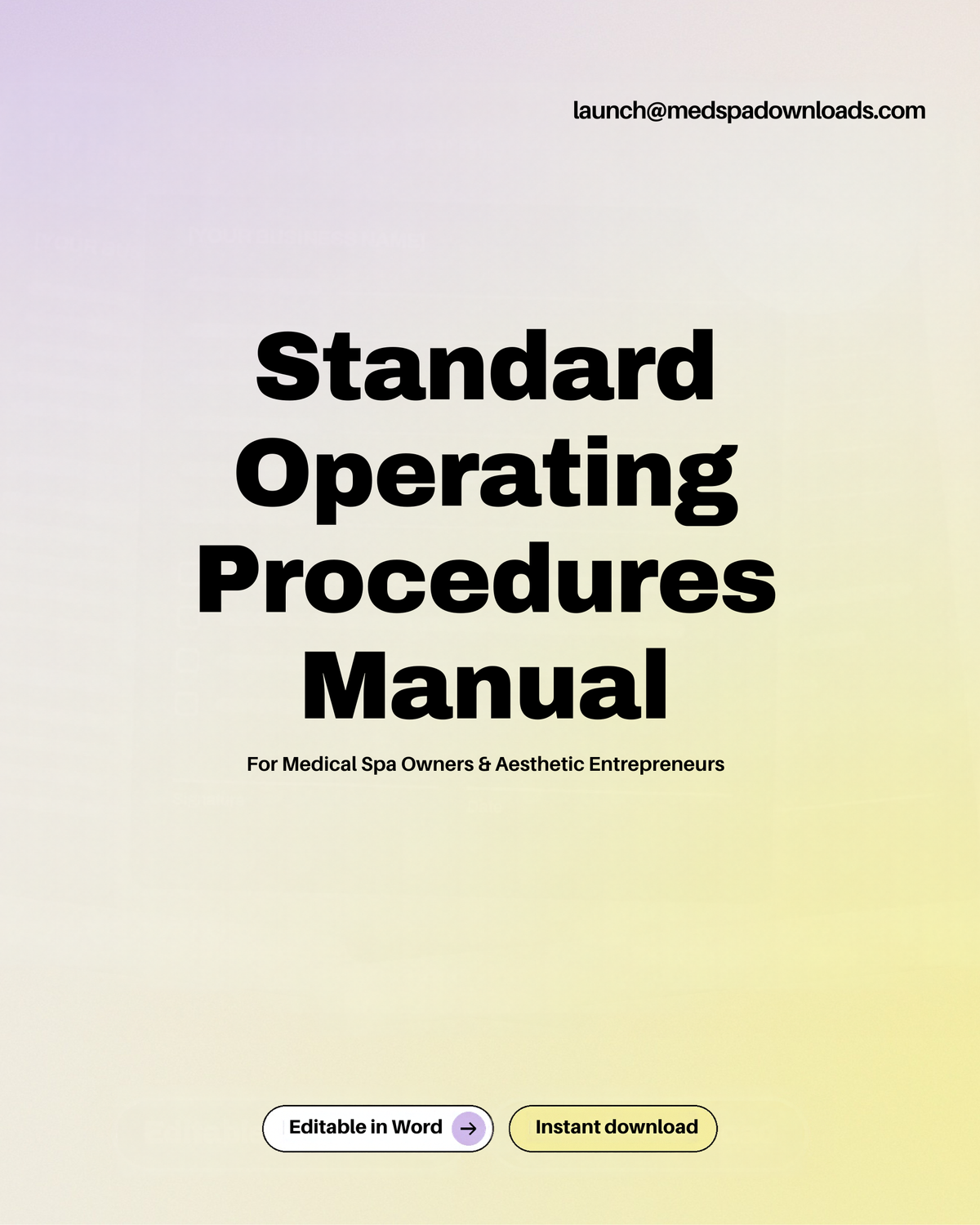 MedSPA Standard Operating Procedures Manual
