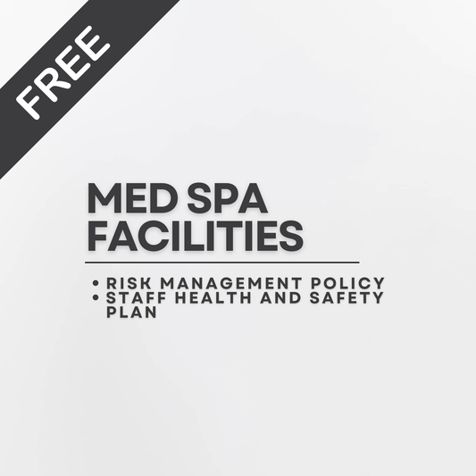 Free Med Spa Canva Templates Bundle , Staff Health and Safety Plan + Risk Management Policy for Med Spa Facilities