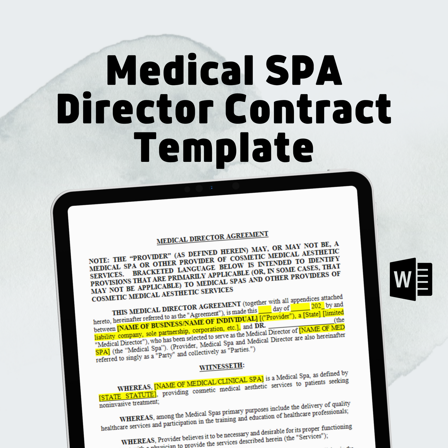 Medical Spa Director Contract Template – Medspa Downloads