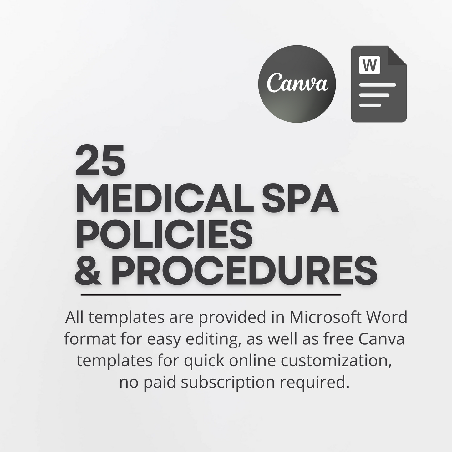 Medical Spa Policy & Procedure Bundle HIPAA, OSHA, and industry standards