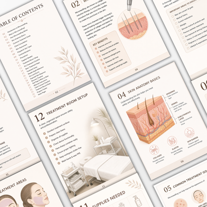Microneedling Workbook & Guide for Aesthetic Practitioners  Editable Training Manual, Client Forms, Aftercare Sheets & Treatment Checklist