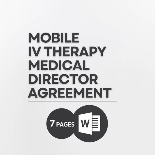 Mobile IV Therapy Medical Director Agreement Template | Editable Microsoft Word & Canva Template