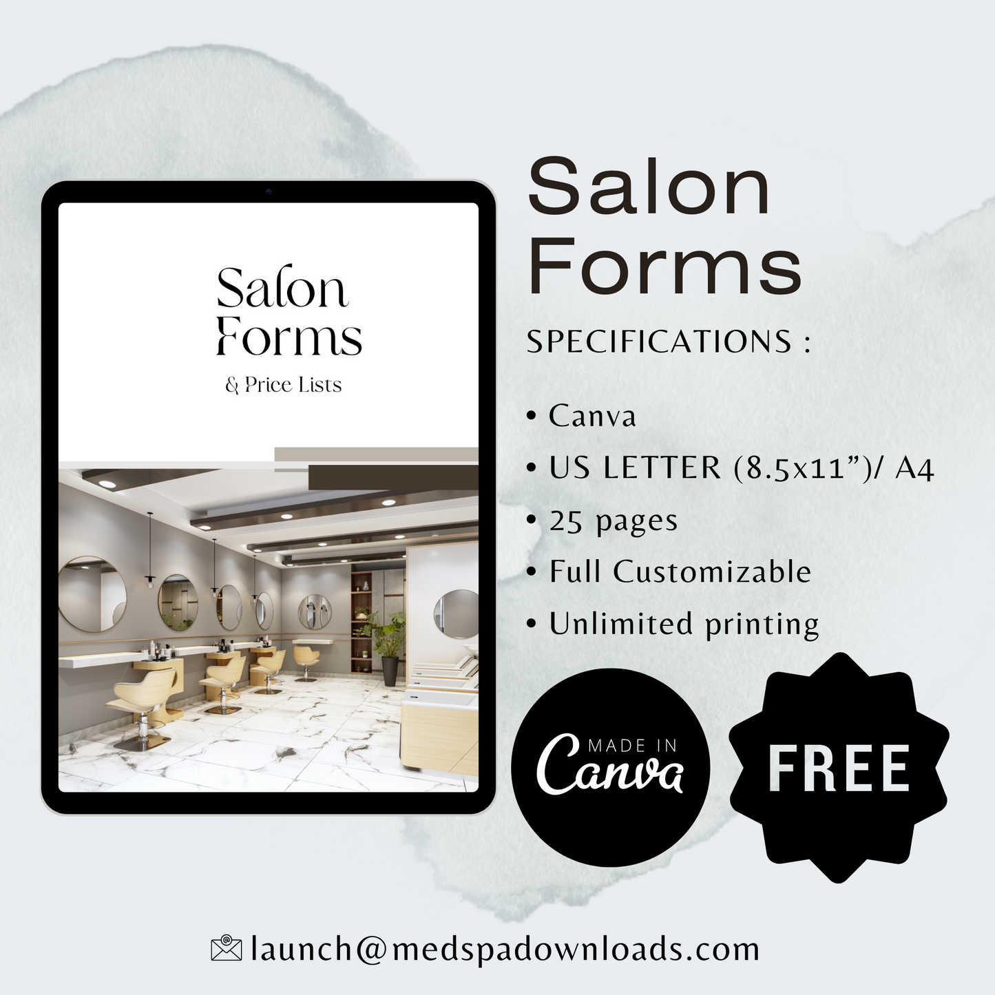 Free Salon Forms Bundle Canva Templates
